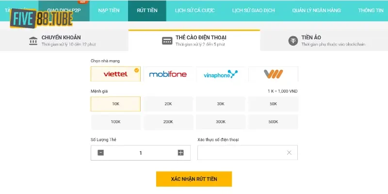 Trang chủ 21 Giao dịch rút tiền thông qua thẻ qua thẻ cào đơn giản mà lại tiện lợi